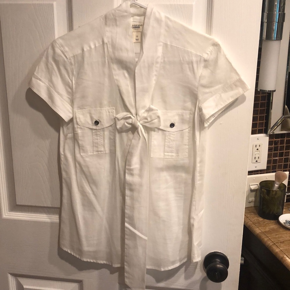 Lands End Canvas bow blouse